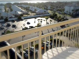 Kelley Cabbana Dares to Play with Pussy on Public Balcony 😈