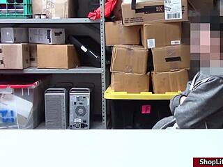 Damn, LP Officer Sucks Shoplifter’s Big Cock at Work!