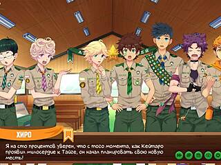 game friends camp episode 28, relaxing with natsumi in russian voice, suggestive anime hentai