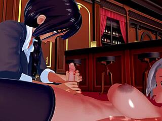 En este hentai 3D, futanari con tetas y culo grandes tiene sexo intenso hasta el orgasmo