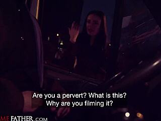 big tits babe in stockings gets picked up and fucked in van by stranger