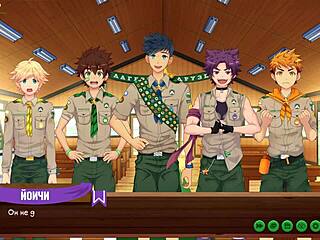 Herní přátelé tábor epizoda 28, relaxace s Natsumi v ruském hlase, sugestivní anime hentai