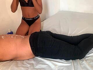 Latina and ebony amateurs get body massage