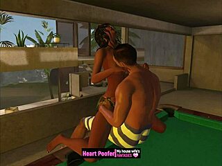 Animated Characters Playing on Pool Table