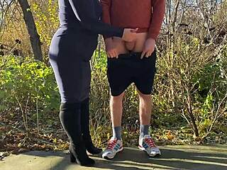 Stepson in Law Forces Milf into Public Hairy Pantyhose Action