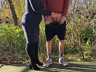 Stepson in Law Forces Milf into Public Hairy Pantyhose Action