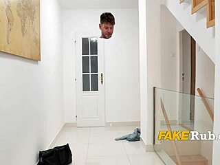 Curvy Woman Works Out In Gym With Big Tits