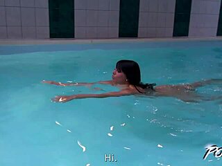 Povbitch Sensual Fuck with Sexy Brunette in Pool 🏊‍♀️