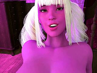 Sweet Purple Bald Pussy Creampied by Futa Cock