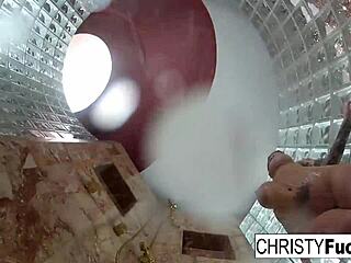 christy dahlia and ivan have fun in hot shower