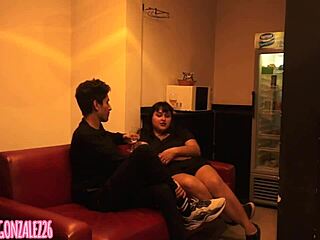 Alisongonzalez26 gives blowjob for raise, big tits bouncing