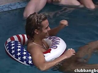 Gay Orgy at Pool Party with Fit Hunks