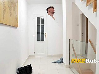 Curvy Woman Works Out In Gym With Big Tits