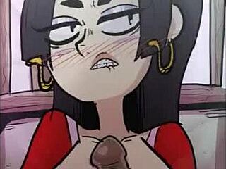 Boa Hancock giving a steamy titfuck in anime loop