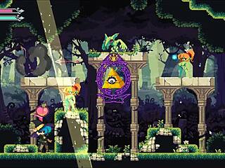 Flip witch pixel hentai game ep 6 femdom creampie in the forest