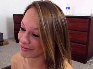 i love how haley sweet's cute small tits bounce during pov blowjob and facial