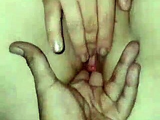 She says, 'All this cum, what a shame,' while using dildo and vibrator