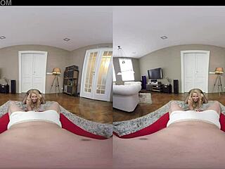 blonde babe nikky dream acts as slut in bathroom anal footjob