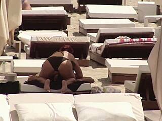 Tanned girls shake ass at beach party on vacation