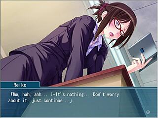 i make the beautiful teacher in glasses obey me, bound and masturbating in this hentai game