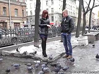 casual teen kristina gets her shaved pussy fucked