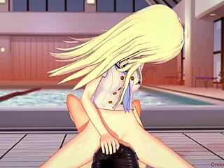 Fucking Petite Blonde at the Pool