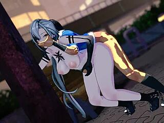 Arlecchino bent over for doggystyle in Genshin