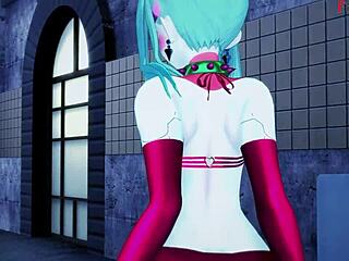 rebecca gives intense blowjob in night city cyberpunk world