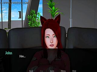 Teen redhead in 3D cartoon gets wild.