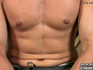 Angry gay hunk strokes cock on sofa and cums on command