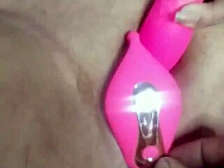 Massive squirt drenches camera with remote vibrator!