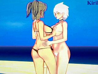 Imu and Miyabi Intense Lesbian Play in Senran Kagura Hentai