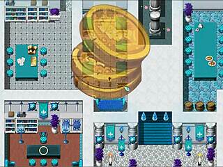 在这个动漫游戏中，进入大教堂揭示半裸金发天使大奶