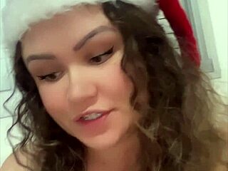 DJ Brisa guides a handjob in mommy Noel cosplay with big tits