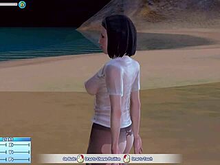 Sexy beach resort gameplay with toys, handcuffs, handjob, assfucking, and cumshot in interracial hardcore