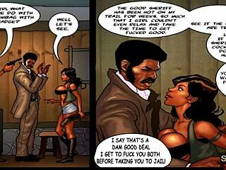 True Dick Pt 6 - Ebony babes and BBC sheriff bang in wild threesome