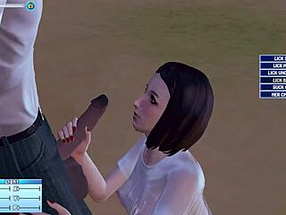 Sexy beach resort gameplay with toys, handcuffs, handjob, assfucking, and cumshot in interracial hardcore