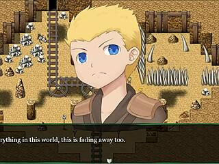 在这个动漫游戏中，进入大教堂揭示半裸金发天使大奶