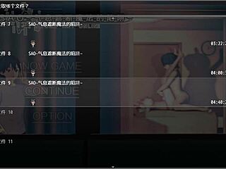 Isn't my sister naughty giving blowjob under the counter during work in this hentai?