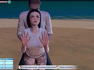 Sexy beach resort gameplay with toys, handcuffs, handjob, assfucking, and cumshot in interracial hardcore