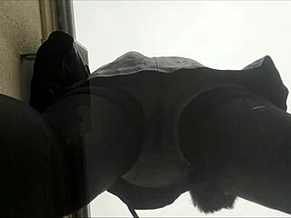 Slutty milf pisses on you outside