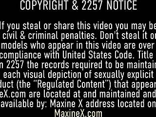 Hot Asian mommy Maxine X squirts hard while dildo banging in bathroom.