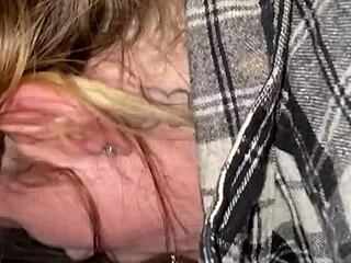 Cuckold Watches Cheating Wife Bent Over. Her Interracial Lover Delivers Humiliating Handjob In Car.