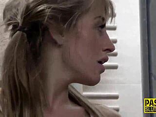 The fetish babe toys herself and gets anal creampie