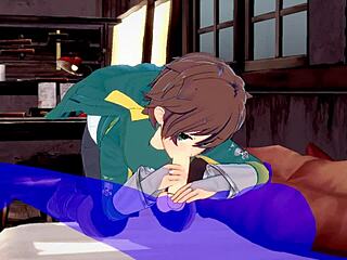 Konosuba Yaoi - Kazuma Blowjob with Cum in Mouth Japanese Anime