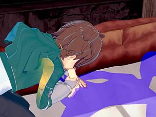 Konosuba Yaoi - Kazuma suihinotto ja spermaa suuhun japanilaisessa animessa