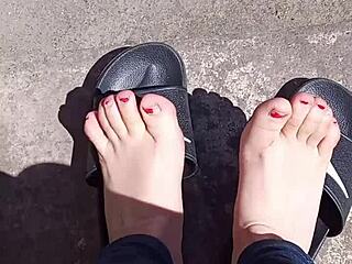 my feet soaking up the sun before the pedicure