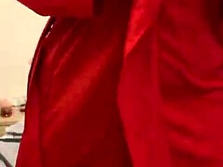 Watch This Brunette Tease Her Big Tits In Red Lingerie!