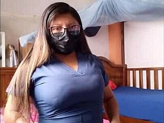 Nurse Slut Teases Before Work—Patients Want Her Bad!