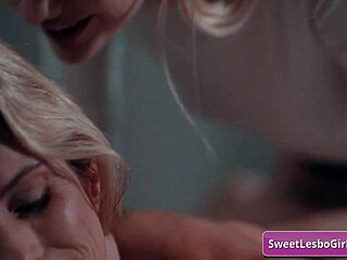 Lovely busty blonde lesbians Lena Paul and Sinn Sage having deep sex massage and intense orgasms 😘
